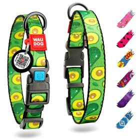 Avocado Nylon Dog Collar 12 - 19 inch Neck x 1 inch Wide Adjustable Dog Collar for Large Small Medium Dogs Breakaway Puppy Collars Boy & Girl Dog Coll
