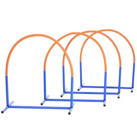 PawHut 4 Piece Dog Agility Course for Senior Dogs with Carry Bag Outdoor Use Blue
