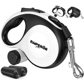 26 ft Retractable Dog Leash Large Dogs White - Up to 110lbs, Heavy Duty Dog Leash Retractable 26 ft -BW26