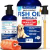 Omega 3 Fish Oil for Dogs Better Than Salmon Oil Skin and Coat Defense Liquid Supplement for Allergy Relief High EPA & DHA for Shedding Mobility Itchi