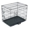 24" Pet Kennel Dog Folding Steel Crate Animal Playpen Wire Metal