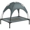 PawHut Elevated Dog Bed with Removable Canopy, Outdoor Dog Cot with UV Protection Canopy Shade, 30 inch Pet Bed for Camping, Gray