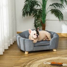 Miniature Dog Couch w/ Washable and Removable Cushion, Waterproof Cover, Gray