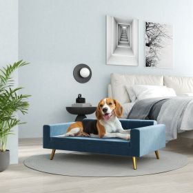 Modern Pet Bed, Dog Sofa, Velvety Dog Couch for Small to Medium Dogs, Dark Blue