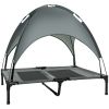 PawHut Elevated Dog Bed with Removable Canopy, Outdoor Dog Cot with UV Protection Canopy Shade, 36 inch Large Pet Bed for Camping, Gray