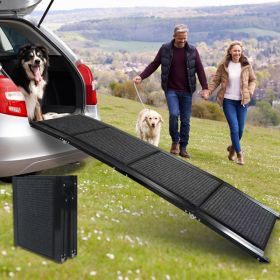 Dog Ramp for Car, 71" Long & 20" Wide Folding Portable Pet Stair Ramp with Non-Slip Rug Surface