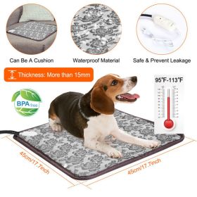 Pet Heating Pad Dog Electric Heating Mat Waterproof Adjustable Warming Blanket with Chew Resistant Steel Cord Case
