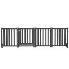 Foldable Dog Gate with Door, 4 Panels Free Standing Pet Gate, Black