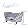 Pet Sofa Elevated Dog Bed Raised Cat Couch Puppy Furniture for Small Sized Dogs with Storage Removable Cushion Cover Grey