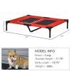 PawHut 36" x 30" Elevated Cooling Dog Cot Pet Bed with Mesh Ventilation for Summer Comfort Red