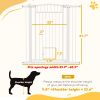PawHut 30"-41" Extra Wide Walk Through Dog Gate w/ Cat Door, 3-Inch & 5.5-Inch Extension Kits, 42" High