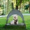 PawHut Elevated Dog Bed with Removable Canopy, Outdoor Dog Cot with UV Protection Canopy Shade, 30 inch Pet Bed for Camping, Gray