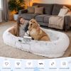 Human Dog Bed, Washable Faux Fur Dog Bed for People Doze Off, Napping Orthopedic Dog Bed,71''x45''x14'' Size Fits You and Pets (Grey)