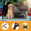 Foldable Dog Ramp 4 Step Collapsible Non Slip Stairs for Car Trucks SUV 176LBS Load Oxford Fabric Steel Ladders with Straps Tether Clip