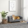 PawHut Raised Pet Lounge for Small to Medium Dogs Grey with Plush Removable Cover