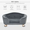 Miniature Dog Couch w/ Washable and Removable Cushion, Waterproof Cover, Gray