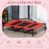 Elevated Dog Bed, Raised Dog Cot for XL Sized Dogs, Indoor & Outdoor, 48" x 36" x 9", Red