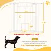 PawHut 30"-41" Extra Wide Walk Through Dog Gate w/ Cat Door, 3-Inch & 5.5-Inch Extension Kits, 37" High