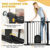 30"-41" Extra Wide Pet Gate Barrier with Small Door, 30"H Dog Gate with Safety Gate Barrier, Stair Pressure Fit, Black