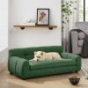 Soft and comfortable pet sofa with backrest and armrests, suitable for modern rectangular pet sofas for large and medium-sized dogs-Green