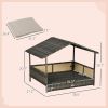 PawHut Wicker Dog House Indoor Outdoor Removable Cushion Lounge Khaki