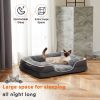Memory Foam Pet Bed for Small Dogs with Washable Removable Cover Non-Slip Base Waterproof Liner Egg Crate Foam for Improved Sleep, Gray,medium