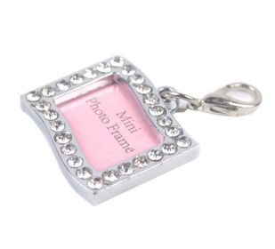 Pet Rectangle Rhinestone Writable Name Telephone ID Tags
