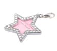 Pet Star Shape Rhinestone Writable Name Telphone ID Tags