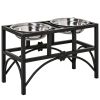 PawHut 17" Double Stainless Steel Heavy Duty Dog Food Bowl Elevated Pet Feeding Station