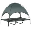 PawHut 48" x 36" Elevated Portable Dog Cot Cooling Pet Bed with UV Protection Canopy Shade