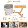 Double 28.7Oz Ceramic Pet Bowls Dog Bowls with Wooden Stand Raised Pet Feeder
