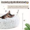Luxurious Faux Fur Donut Cuddler Soft Plush Fluffy Indoor Dog Bed, Grey