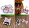Pet Rectangle Rhinestone Writable Name Telephone ID Tags