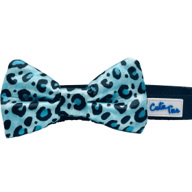 Cutie Ties Dog Bow Tie (Color: Blue Cheetah, Size: one size)