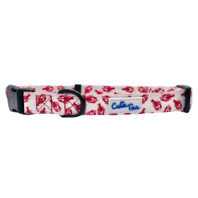 Cutie Ties Fun Design Dog Collar (Color: Lobster White, Size: medium)