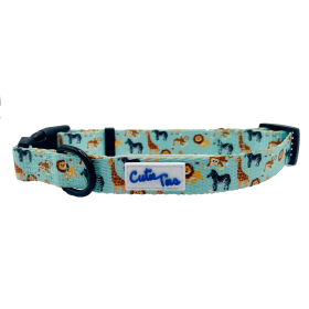 Cutie Ties Fun Design Dog Collar (Color: Zoo Furiends, Size: large)