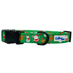 Cutie Ties Fun Design Dog Collar (Color: Christmas Festive Green, Size: small)