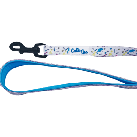 Cutie Ties Fun Design Dog Leash (Color: Dino Doggy White, Size: large)