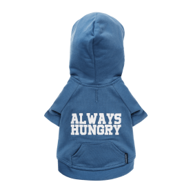 The Everyday Hoodie - ALWAYS HUNGRY (Color: Blueberry Blue, Size: large)