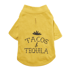 The Essential T-Shirt - Tacos & Tequila (Color: Mustard, Size: X Large)