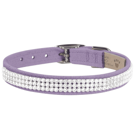 Susan Lanci Designs 3 Row Giltmore Crystals Collar (Color: French Lavender, Size: XS)