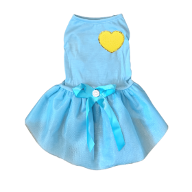 Chenille Heart Dress (Color: YELLOW HEART, Size: X Large)