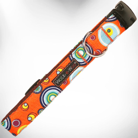 Martini Dog Collars (Color: Orange, Size: L 1" width fits 14-25" neck)