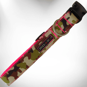 Camo Dog Collars (Color: Hot Pink Camo, Size: L 1" width fits 14-25" neck)