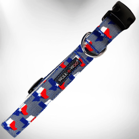 Colorado and Texas Dog Collars (Color: Texas Grey, Size: L 1" width fits 14-25" neck)