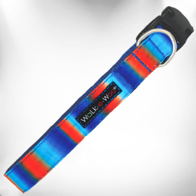 Tie Dye Dog Collars (Color: Blue/Orange, Size: XL 1.5" wide fits 18-28" neck)