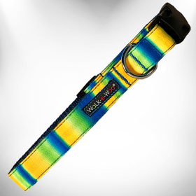 Tie Dye Dog Collars (Color: Blue/Green, Size: XL 1.5" wide fits 18-28" neck)