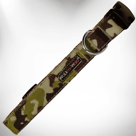 Camo Dog Collars (Color: Brown Camo, Size: XL 1.5" wide fits 18-28" neck)