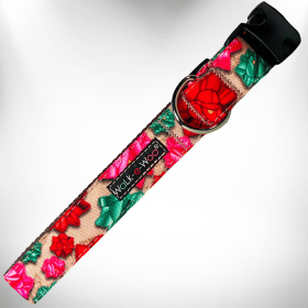 Flower Dog Collars (Color: Mayan Flowers, Size: XL 1.5" wide fits 18-28" neck)