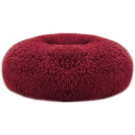 Pet Dog Bed Soft Warm Fleece Dog Cozy Nest Sofa Bed Cushion M Size (Color: Red, size: M)